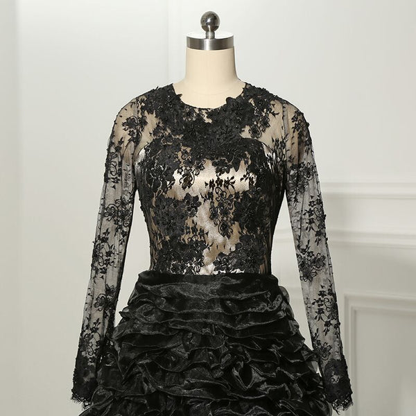 Black Lace Gothic Wedding Gown