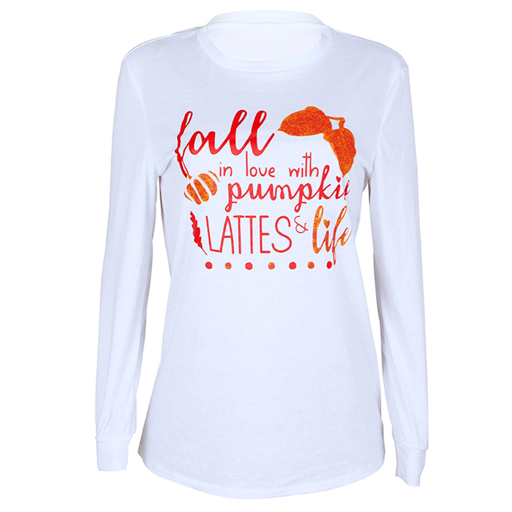 Fall in Love with Pumpkins Lattes and Life Long Sleeve Shirt