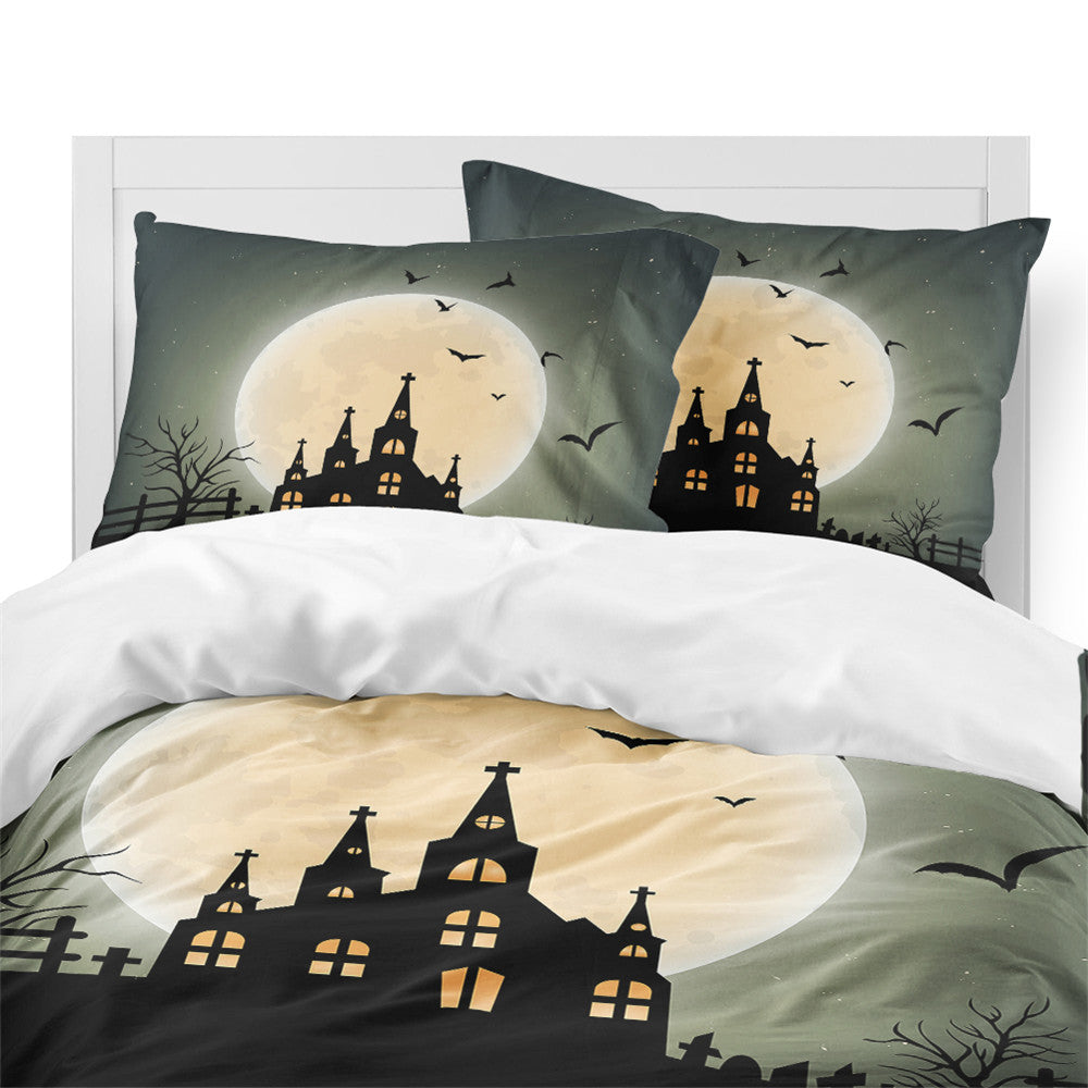 Moonlight Castle  3PC Duvet Bedding Set
