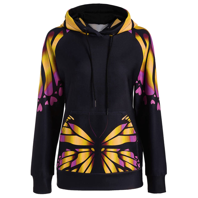 Harajuku Style Butterfly Printed Casual Sweatshirt
