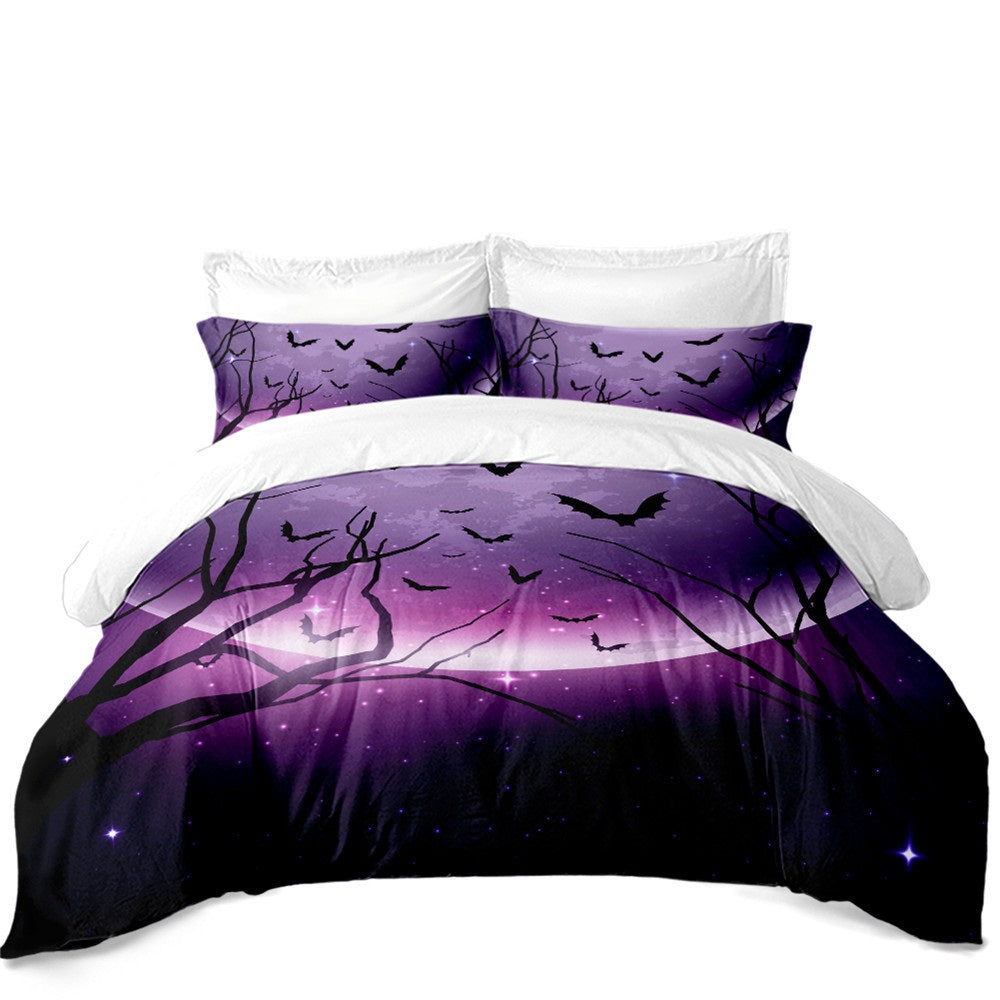 Purple Night Flight 3PC Duvet Bedding Set