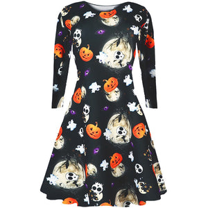 Pumpkin Skull Moon Dress