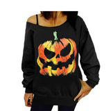 Pumpkin Print Long Sleeve Sweatshirt