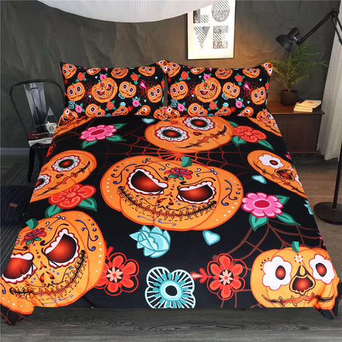 Halloween Pumpkins Duvet Bedding Set