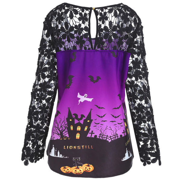 Halloween Lace Casual Top