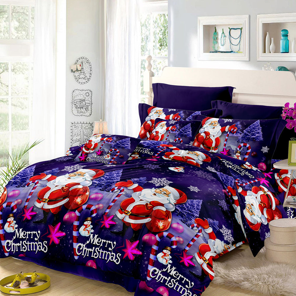 3 pc Santa Christmas 3D Print Bedding Duvet Sheet Set