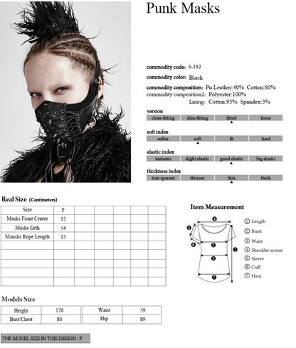 Punk Rave Brand Gothic Steampunk Women Pink Mask