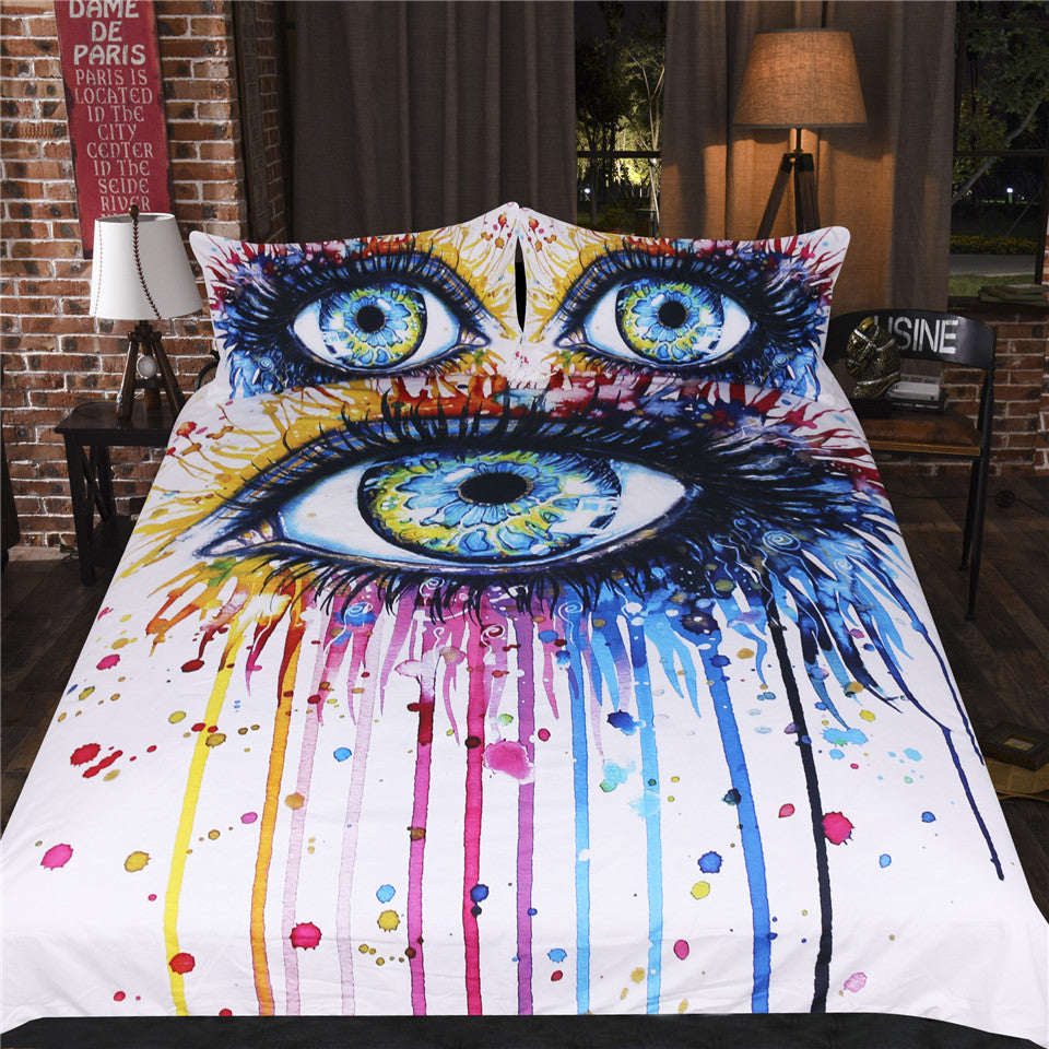 Rainbow Fire By Pixel Cold Art 3pc Duvet Bedding Set