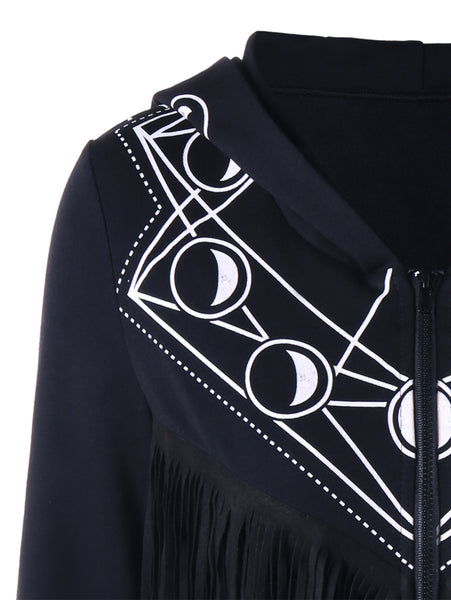 Black Moon Fringe Casual Pull Over
