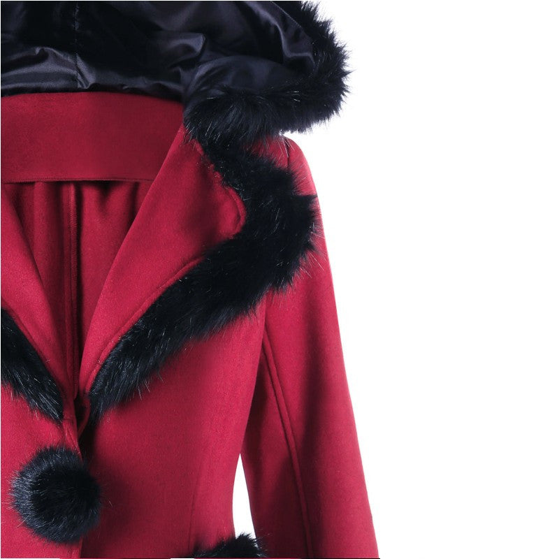 Hair Collar Spliced Coat