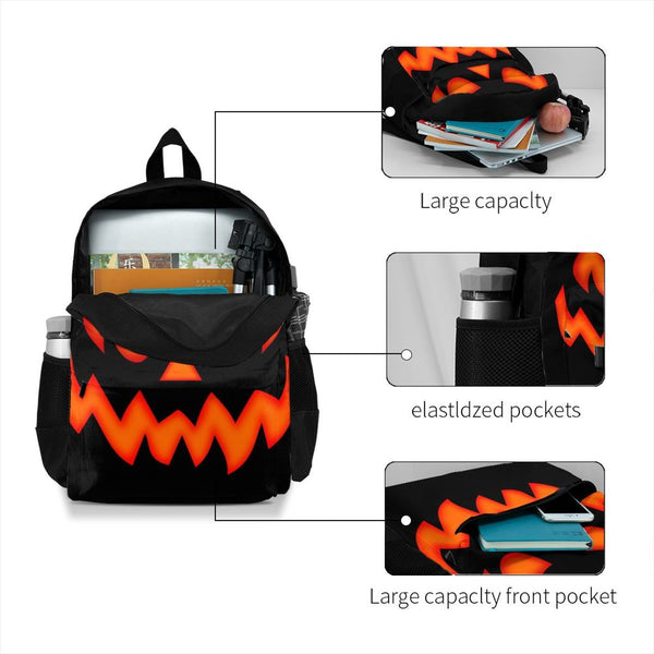 17 Inch Halloween Jack O Lantern Pumpkin Backpack Bag