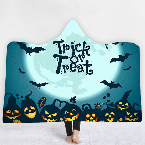 Halloween Trick or Treat Hooded Blanket