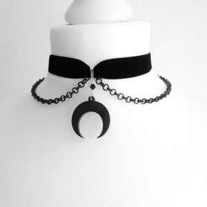Moon Black Choker Necklace