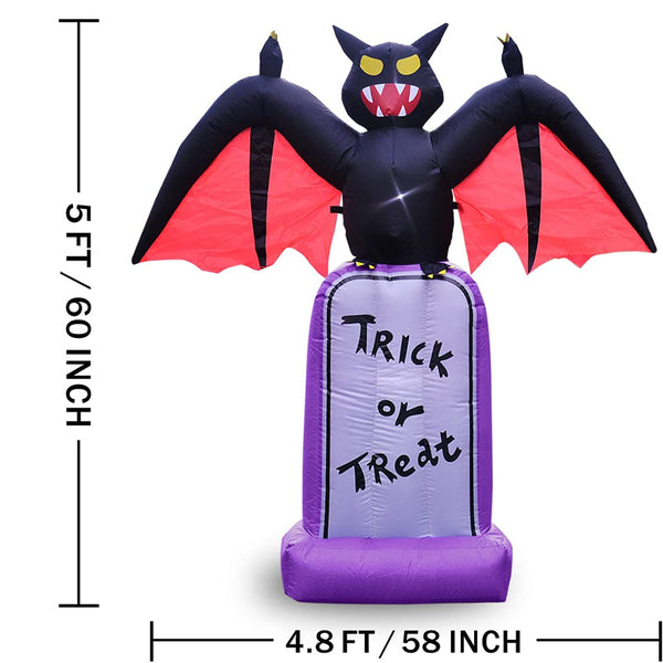 5FT Tall Inflatable LED Bat Tombstone