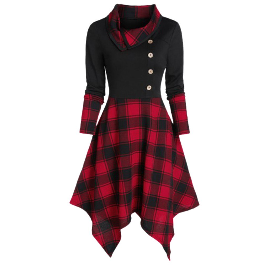 Gothic Style Plaid Dress