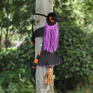 40" Crashing Witch Into Tree Halloween Decoration Sign