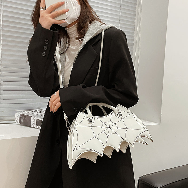 Bat Web Embroidery Shoulder Purse Bag
