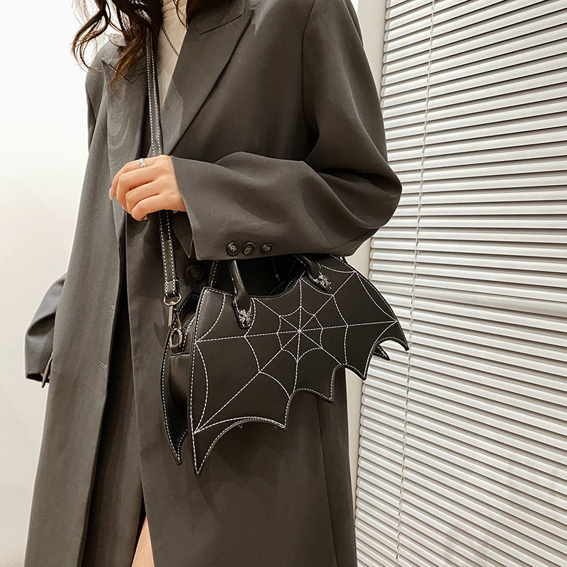 Bat Web Embroidery Shoulder Purse Bag