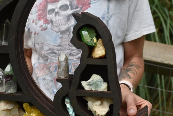 Cat On The Moon Essential Oil And Crystals Rack
