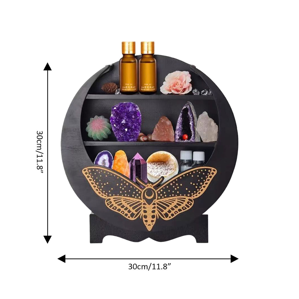 The Moon Moth Essential Oil And Crystals Rack