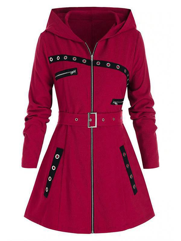 Gothic Style Hooded Sweatshirt Plus Size