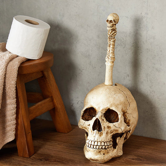Skull Head Toilet Brush Bathroom Set
