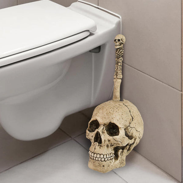 Skull Head Toilet Brush Bathroom Set