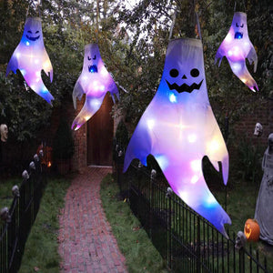 Set of 4 Halloween LED Glowing Ghosts