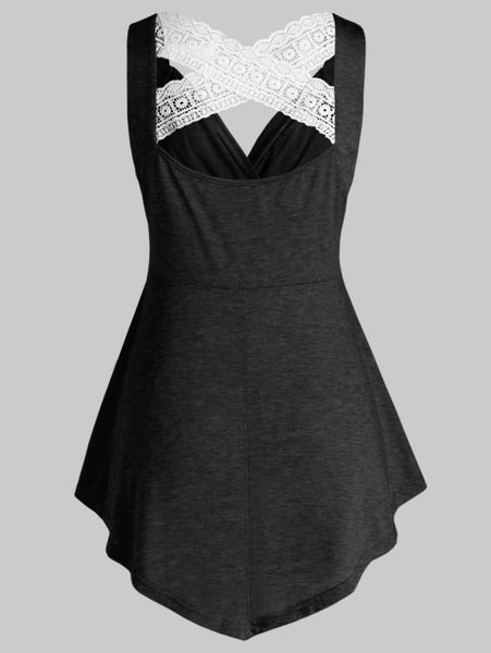 Lace V Neck Tank Top Shirt