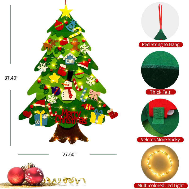 32PCS DIY Felt LED String Lights Christmas Tree