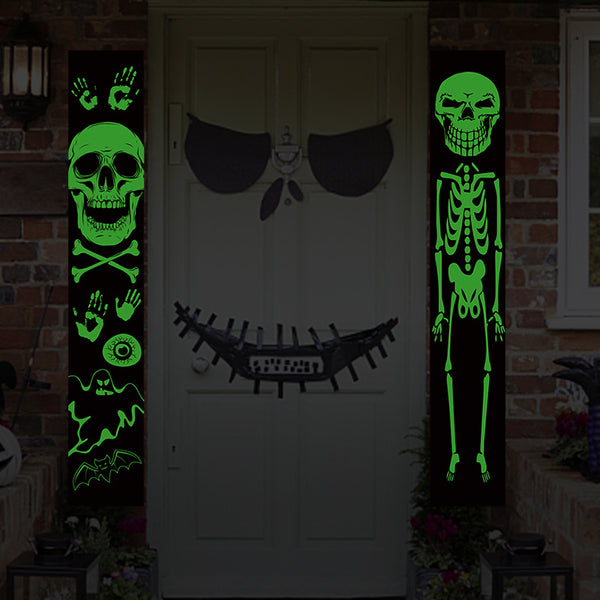 Halloween 2pc Luminous Door Hanging Banners