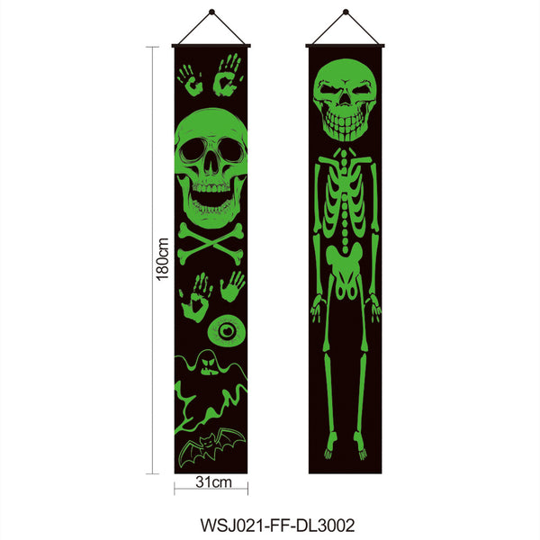 Halloween 2pc Luminous Door Hanging Banners