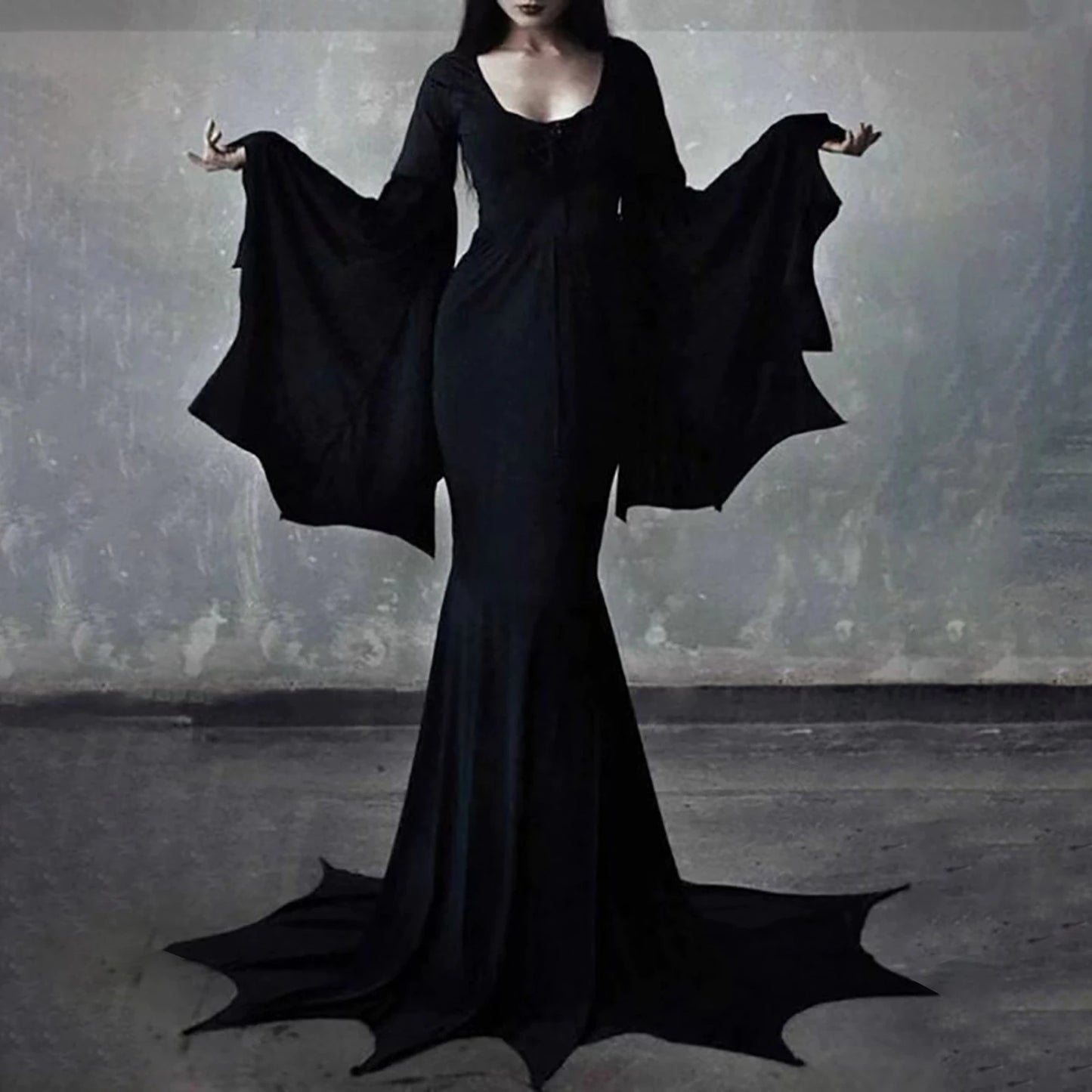 bat sleeve black dress Lola Pleated Bat Sleeve Dress (Black)