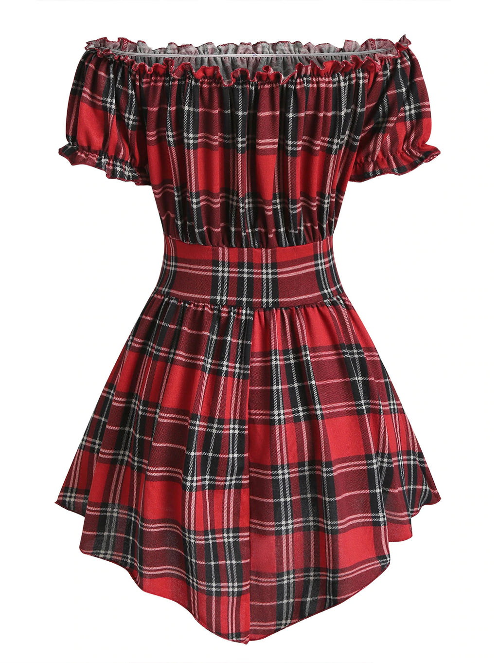Corset Style Waist Plaid Shirt