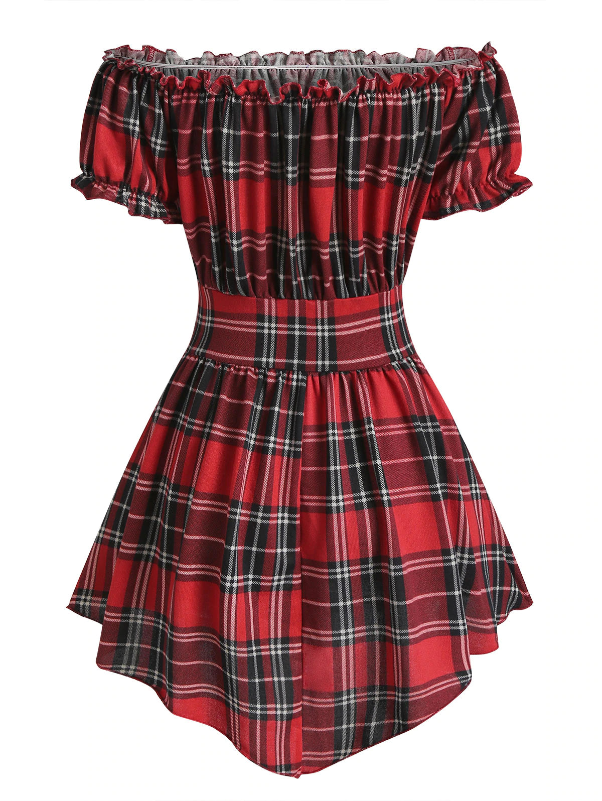 Corset Style Waist Plaid Shirt
