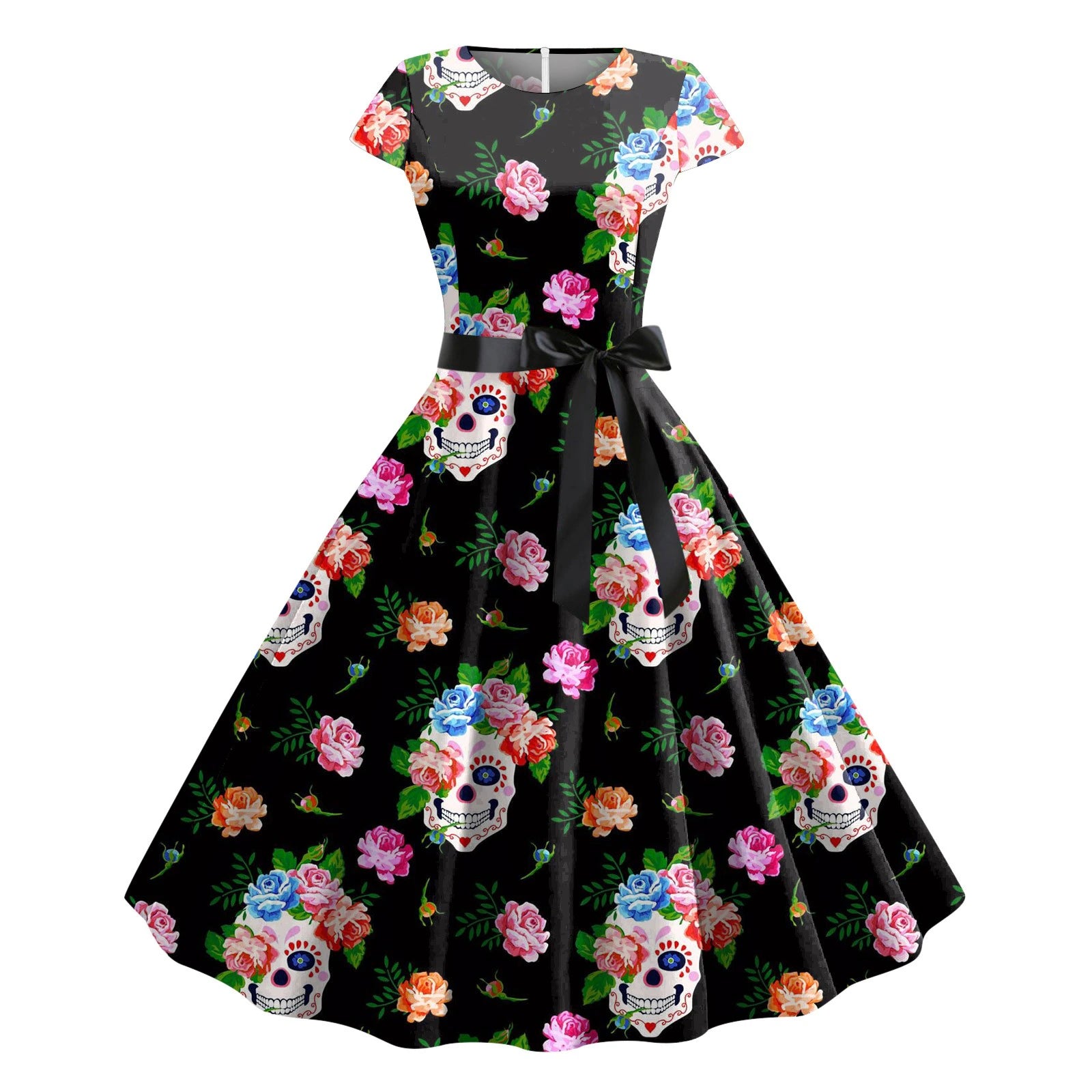 Skull Rose Gothic Style Dress