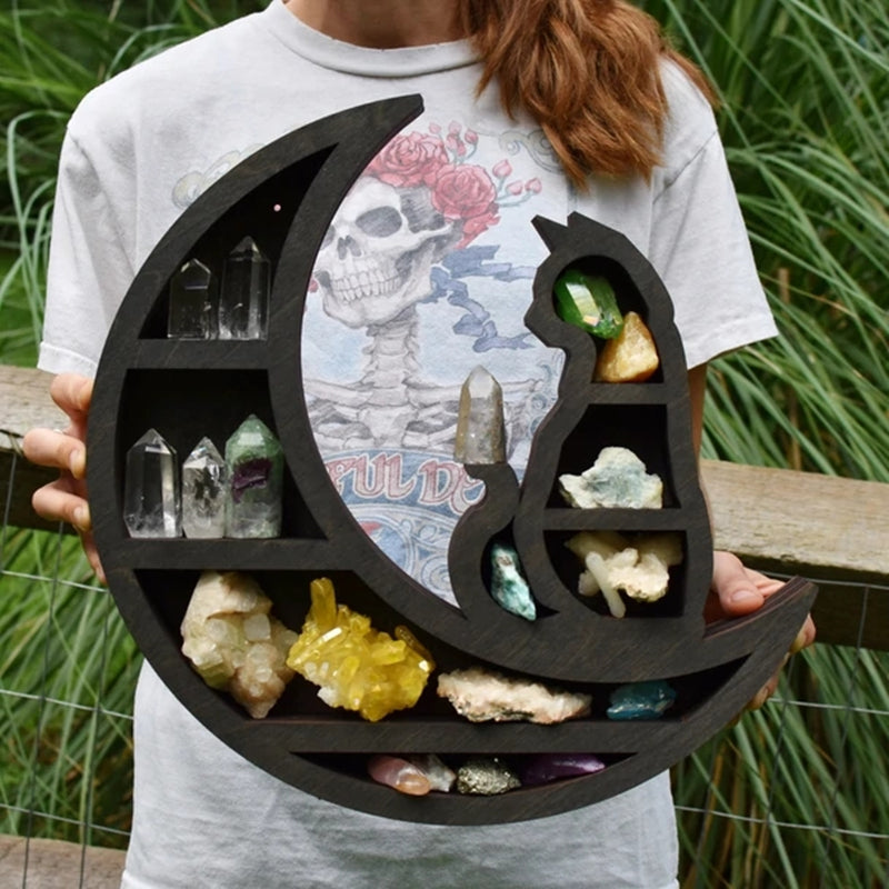 Cat On The Moon Essential Oil And Crystals Rack