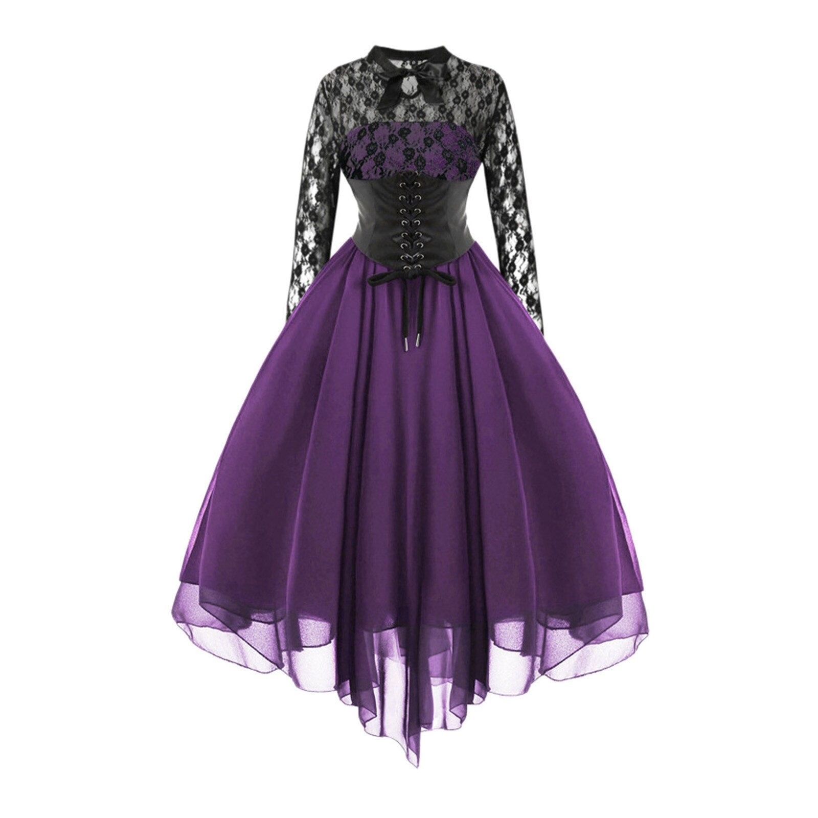 Long Sleeve Lace Gothic Dress