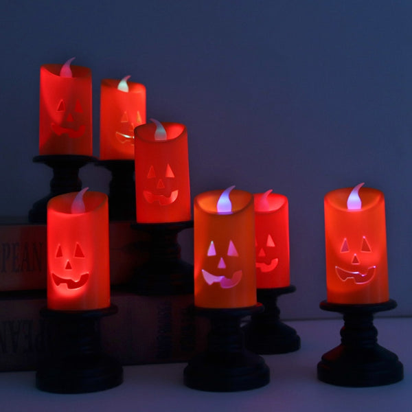 2pc Halloween Pumpkin LED Light Candlestick