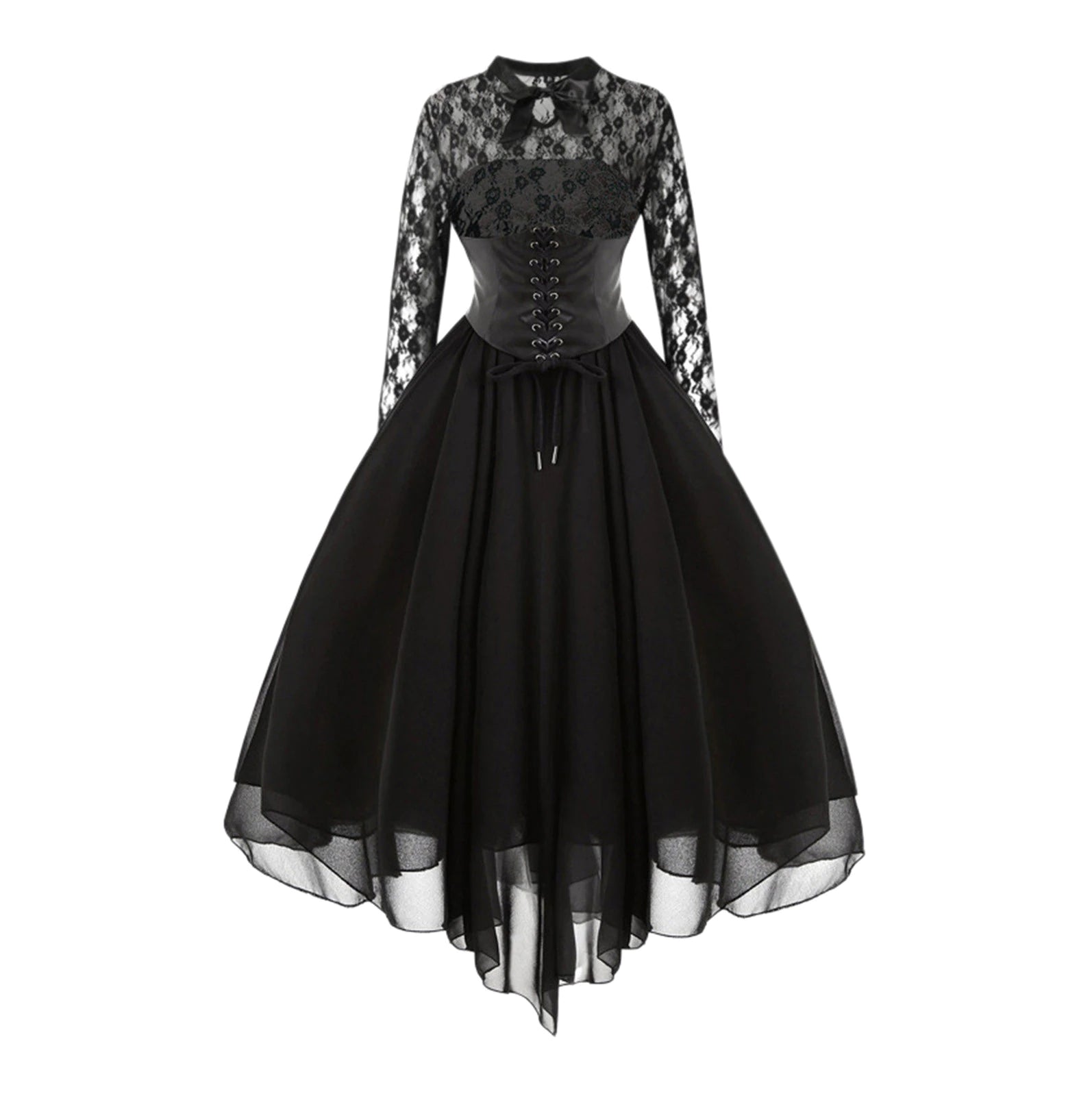 Long Sleeve Lace Gothic Dress