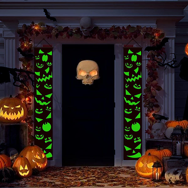 Halloween 2pc Luminous Door Hanging Banners