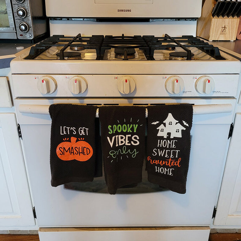 3pc Set Halloween Kitchen Towels
