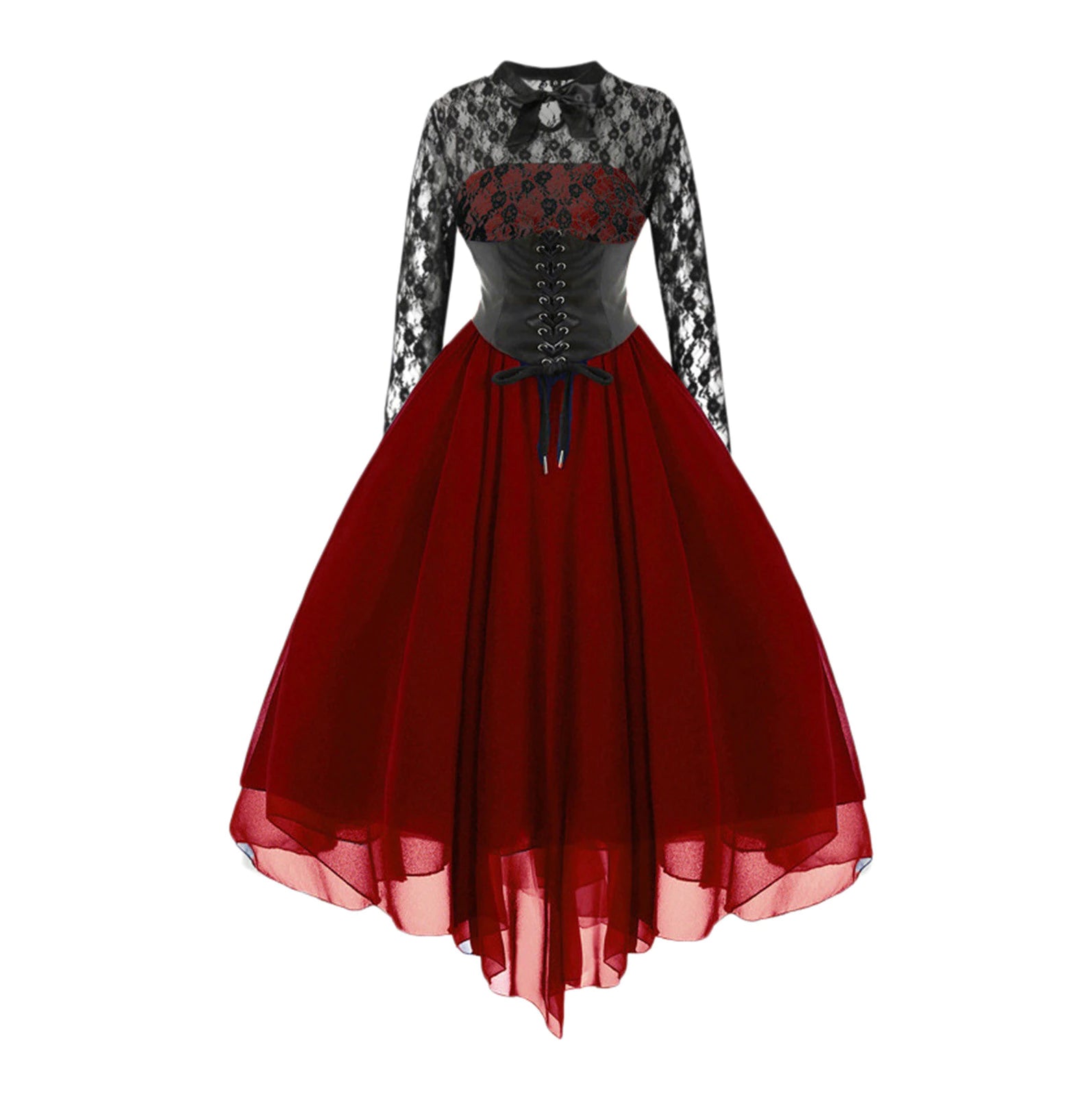 Long Sleeve Lace Gothic Dress