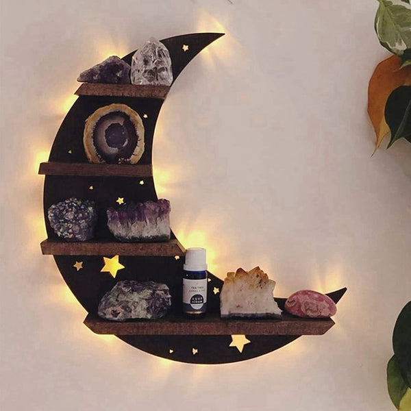 The Moon And Stars Essential Oil And Crystals Rack