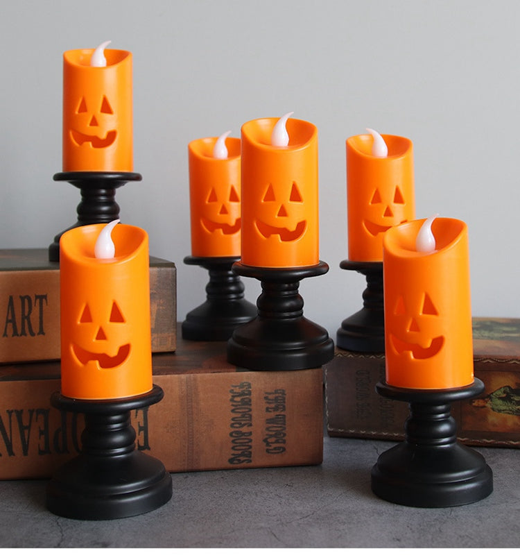 2pc Halloween Pumpkin LED Light Candlestick