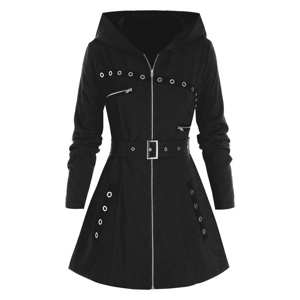 Gothic Style Hooded Sweatshirt Plus Size