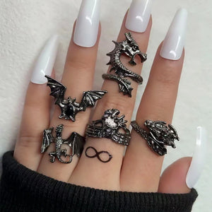 Dragon Bat Gothic Style Rings
