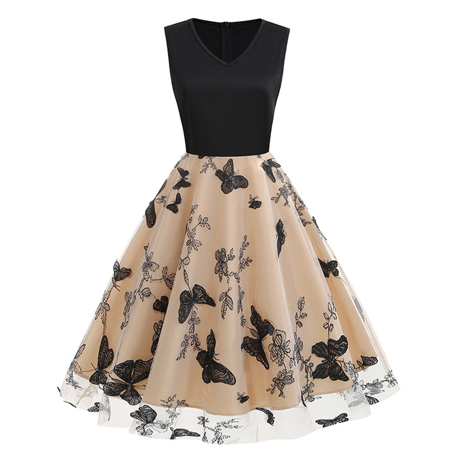 Butterfly Sleeveless Gothic Style Dress