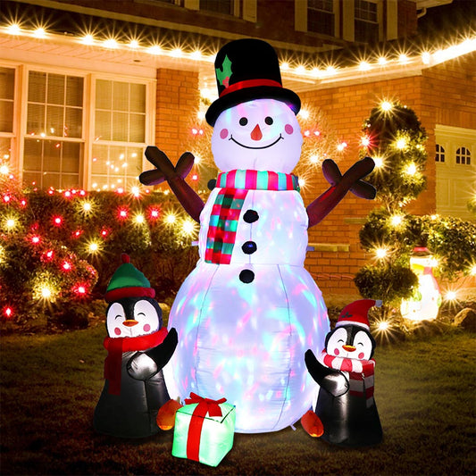 6ft LED Lights Inflatable Snowman