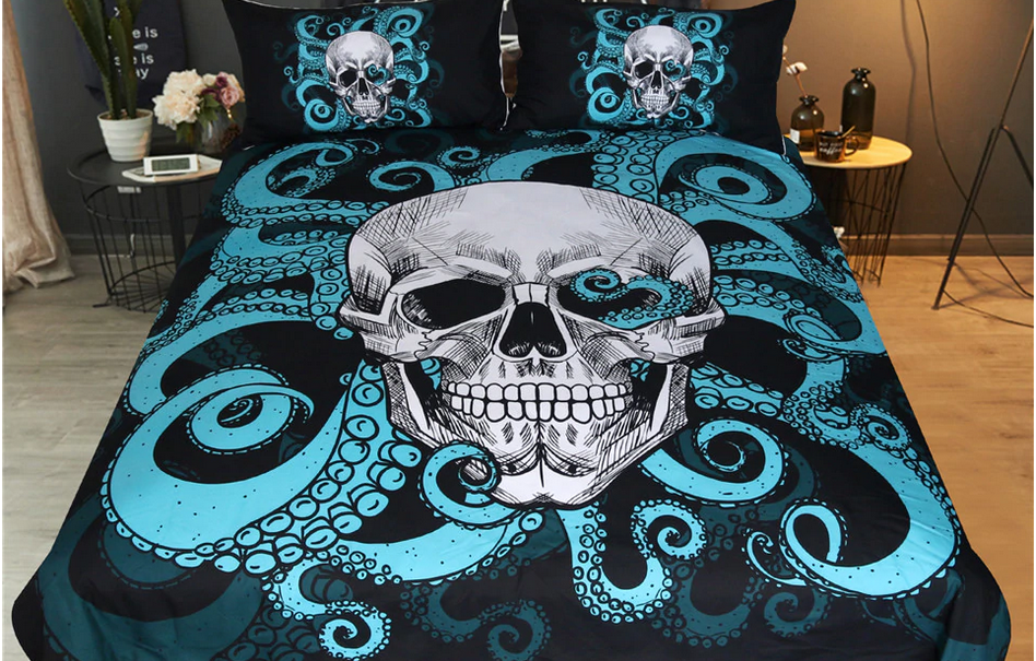 Skull Octopus 3pc Gothic Bedding